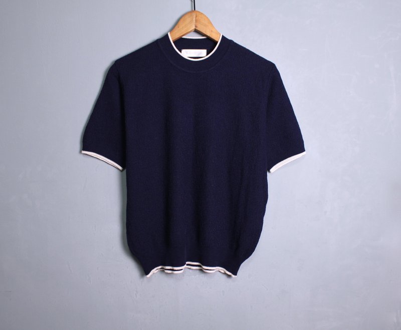 FOAK古着 海军蓝立体毛线圈上衣 - 女装上衣 - 其他材质 