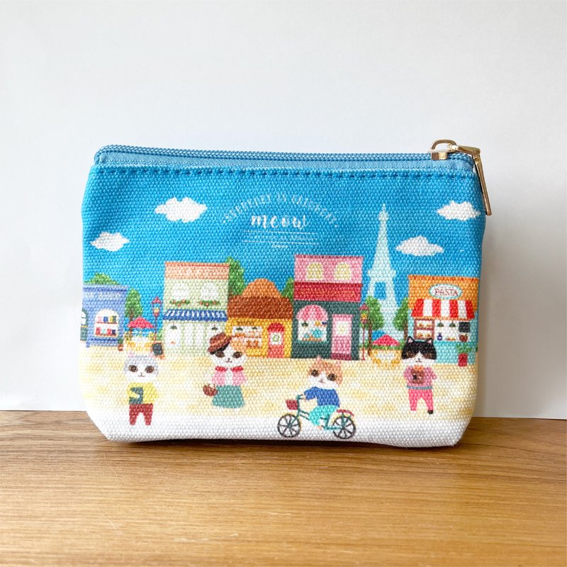 Meow Cats in Paris 猫猫小物袋化妆袋 - 化妆包/杂物包 - 其他材质 蓝色