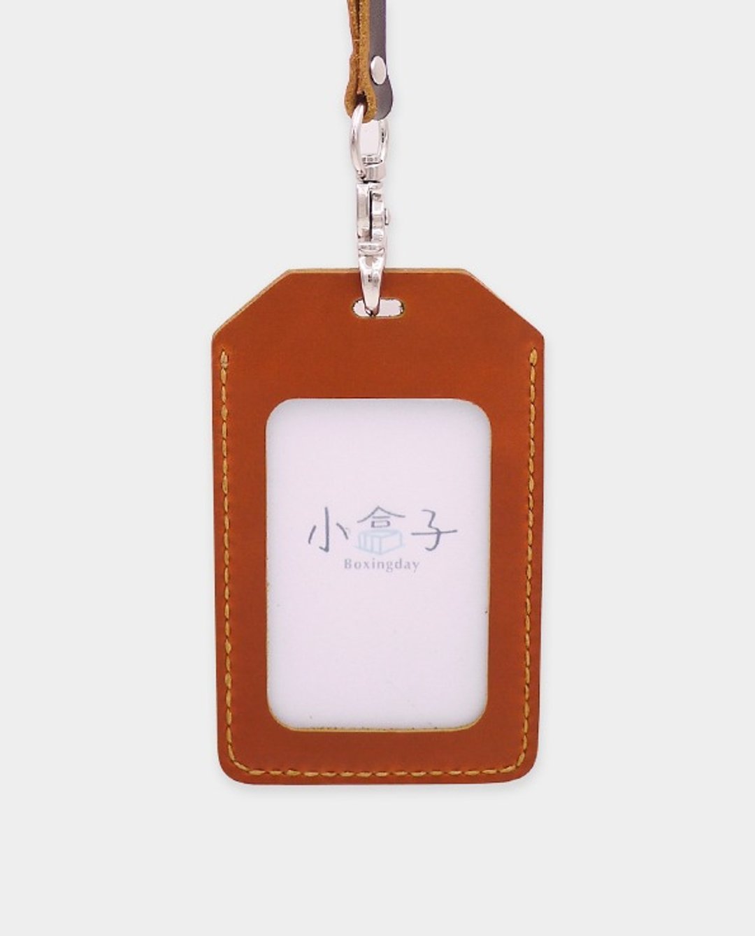 【小盒子】皮革识别证/卡套_直式 /Gogoro/ID Badge Holder/定制 - 证件套/卡套 - 真皮 咖啡色