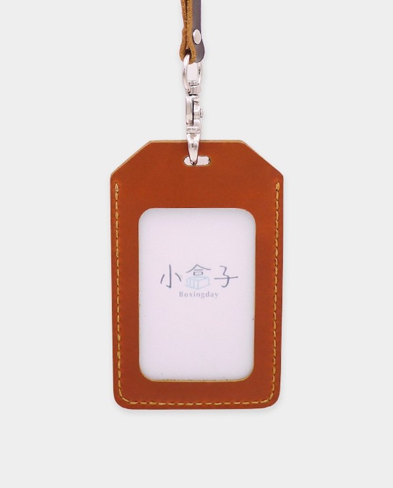 【小盒子】皮革识别证/卡套_直式 /Gogoro/ID Badge Holder/定制 - 证件套/卡套 - 真皮 咖啡色