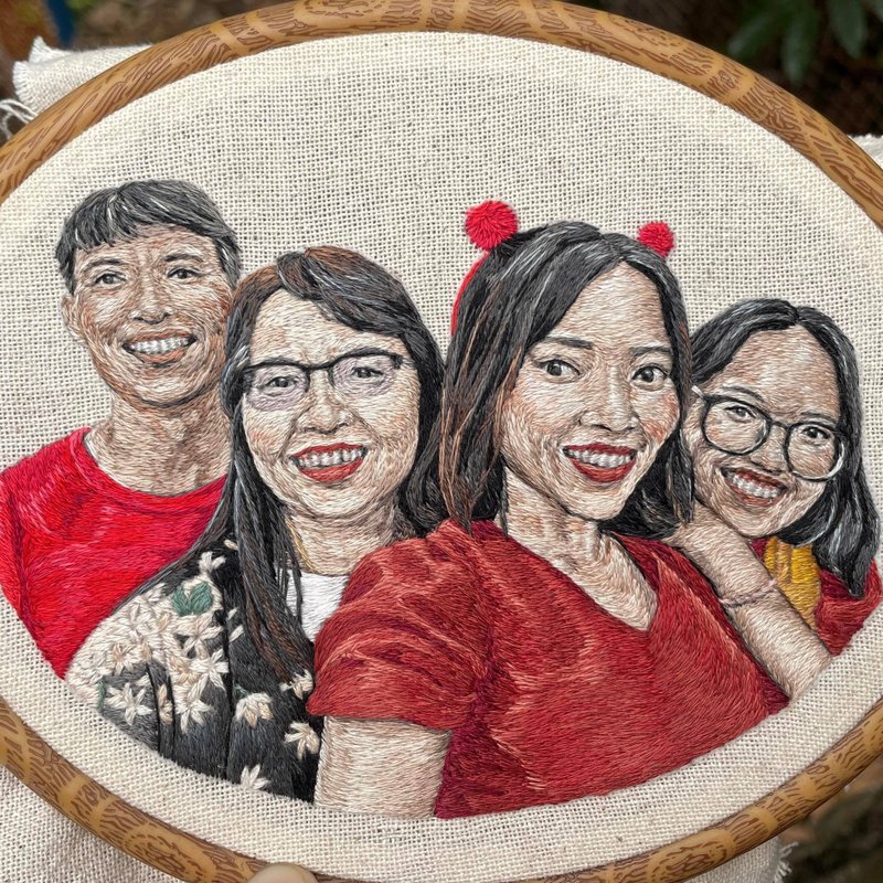 *Custom Made* portrait embroidery without background (6 inch) - 订制画像 - 绣线 粉红色