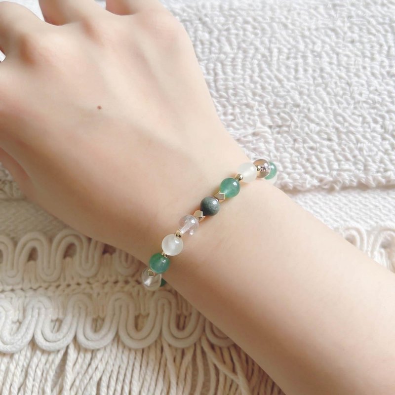 流年数字4号 流年补运水晶手链 葡萄石 绿幽灵 绿草莓晶 - 手链/手环 - 水晶 绿色