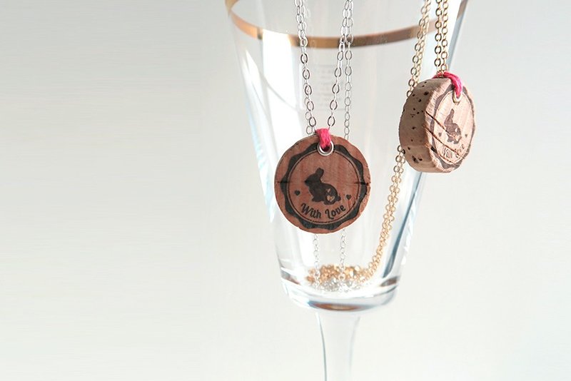 环保软木塞兔兔颈链 - 颈链 - 其他材质 卡其色