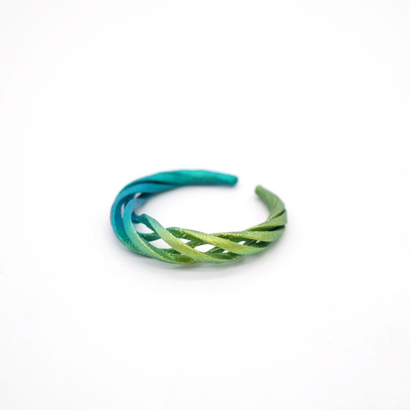 The Green Gradation ring Circle of Seasons - 戒指 - 其他金属 蓝色
