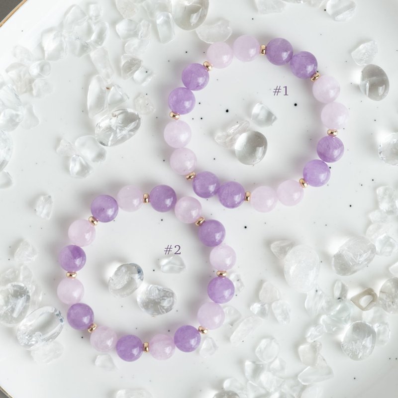 仙气袅袅丨薰衣草紫水晶x紫锂辉丨天然矿石水晶手串女生生日礼物 - 手链/手环 - 水晶 紫色