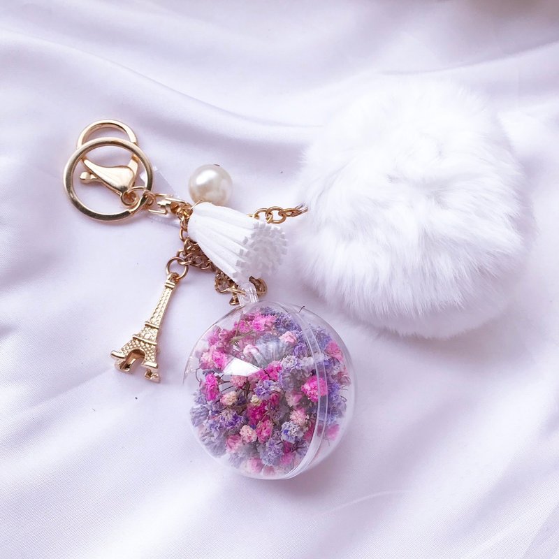 FLORA FLOWER-永生花钥匙圈/满天星/吊饰/婚礼小物/新娘 - 钥匙链/钥匙包 - 植物．花 白色