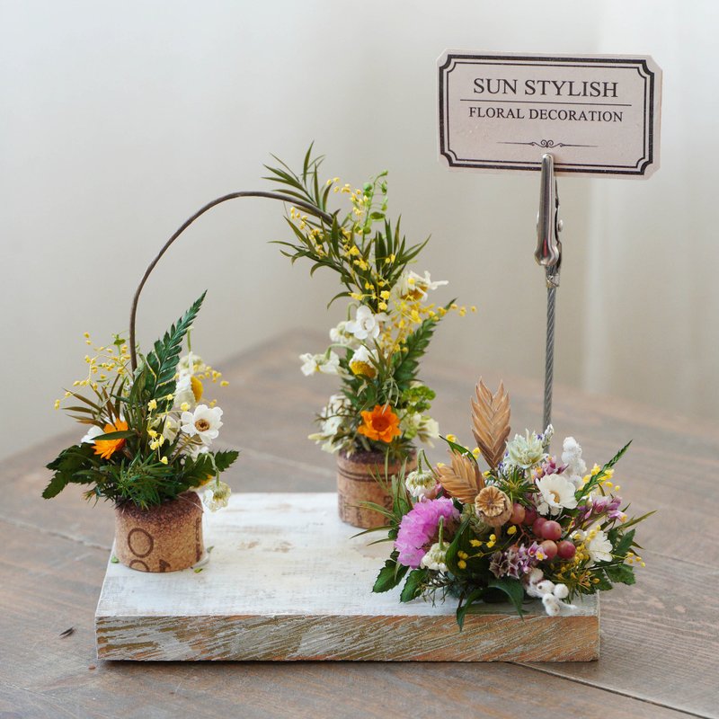 【木制系列】 小清新森林 迷你花园 Memo夹座 - 干燥花/捧花 - 植物．花 