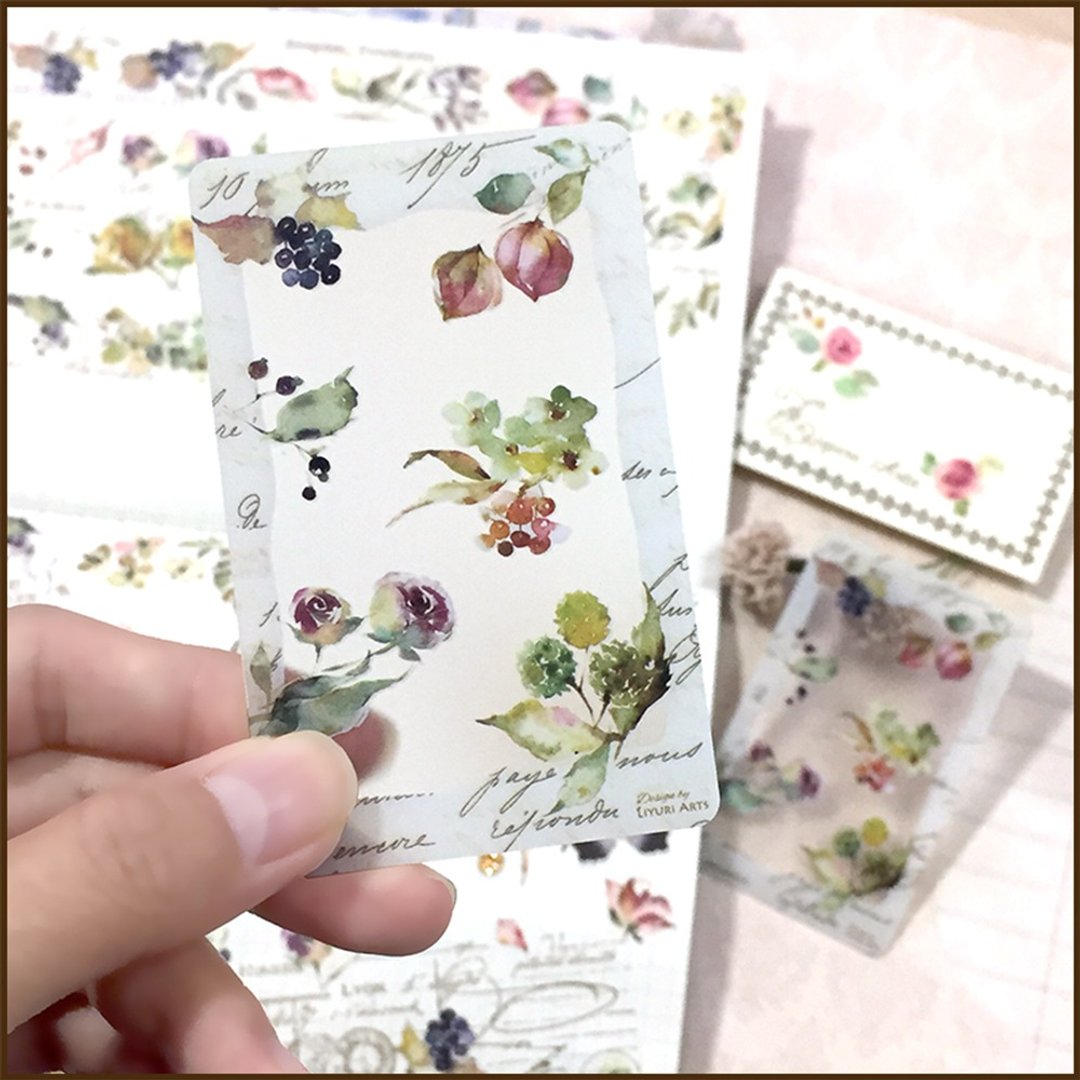 纸胶带分装卡 / 书签 - 永恒之花 - 书签 - 塑料 咖啡色