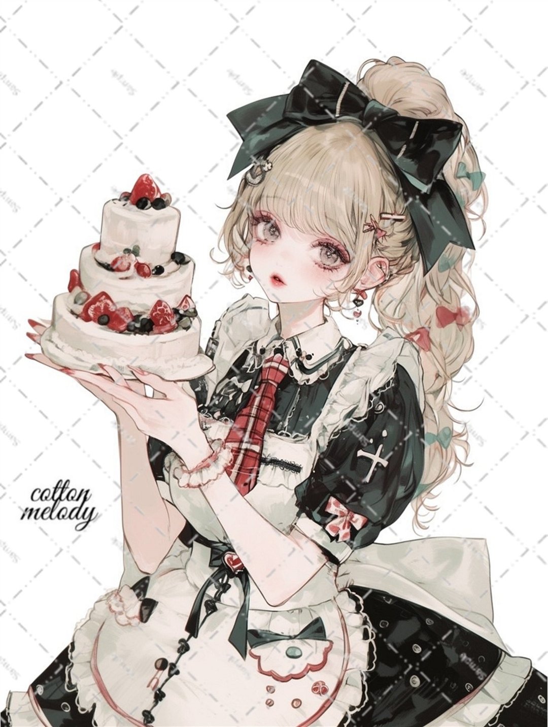 [限定] 原创贴纸编号PM72 // 与 nene Patisserie Melody 合作的人物贴纸 cottonmelody - 贴纸 - 纸 