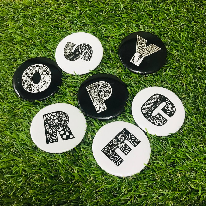 禅绕 字母 磁铁 一组六个 - 冰箱贴/磁贴 - 其他金属 