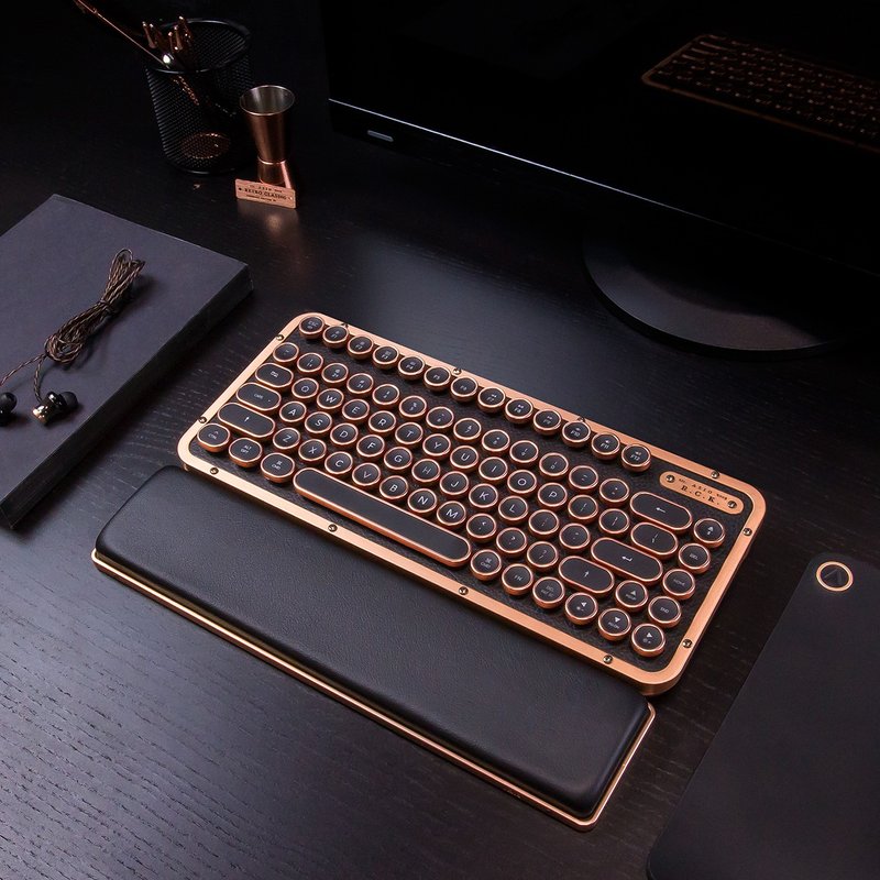 AZIO R.C.K ARTISAN BT 蓝牙牛皮短版中文键盘PC/MAC - 电脑配件 - 其他金属 黑色