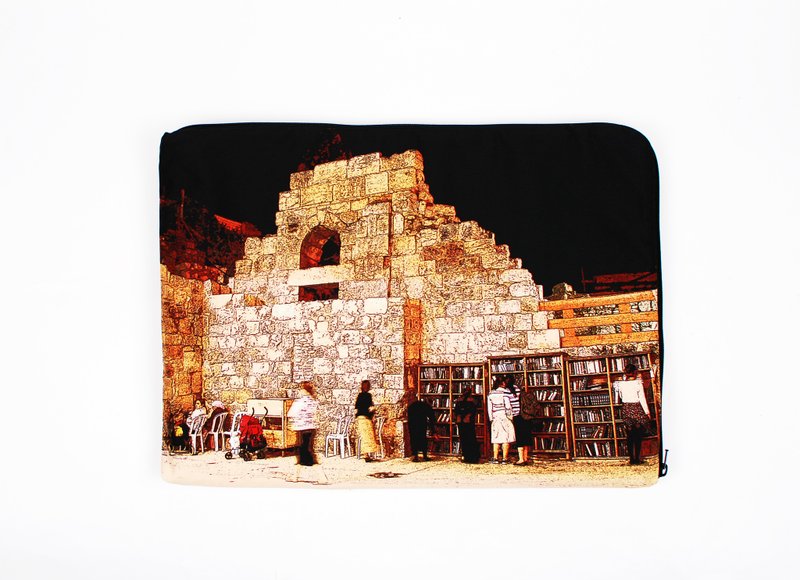 夜。西墙---电脑包 13寸 - 电脑包 - 棉．麻 黑色