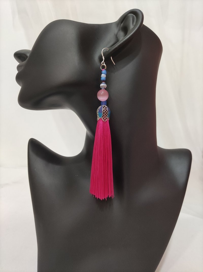 古风汉服流苏S925银针耳环动漫同款 - 耳环/耳夹 - 银 