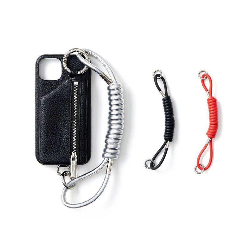 ajew coil strap 螺旋手机挂绳(单色) - 挂绳/吊绳 - 人造皮革 银色