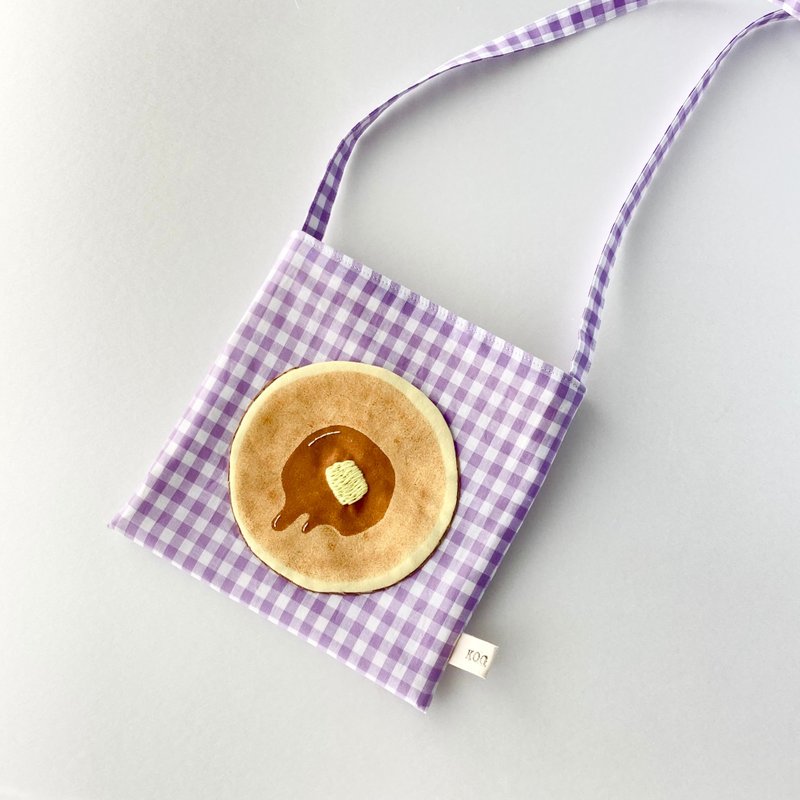 松饼与格纹小包 - 侧背包/斜挎包 - 棉．麻 紫色