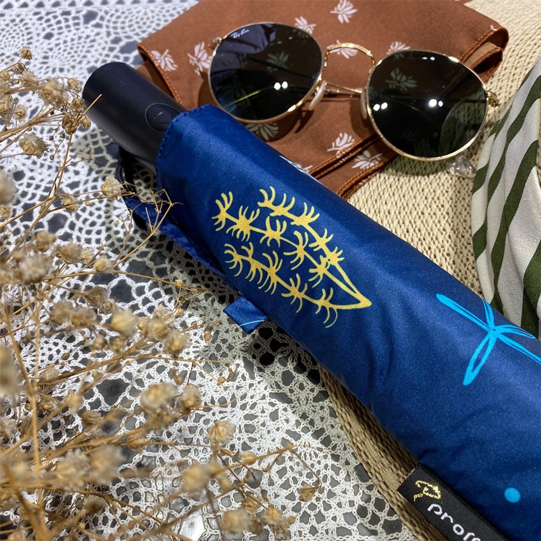 Prolla 独家设计 贝壳海洋风 安全缓冲式自动伞 抗UV防风晴雨伞 - 雨伞/雨衣 - 防水材质 