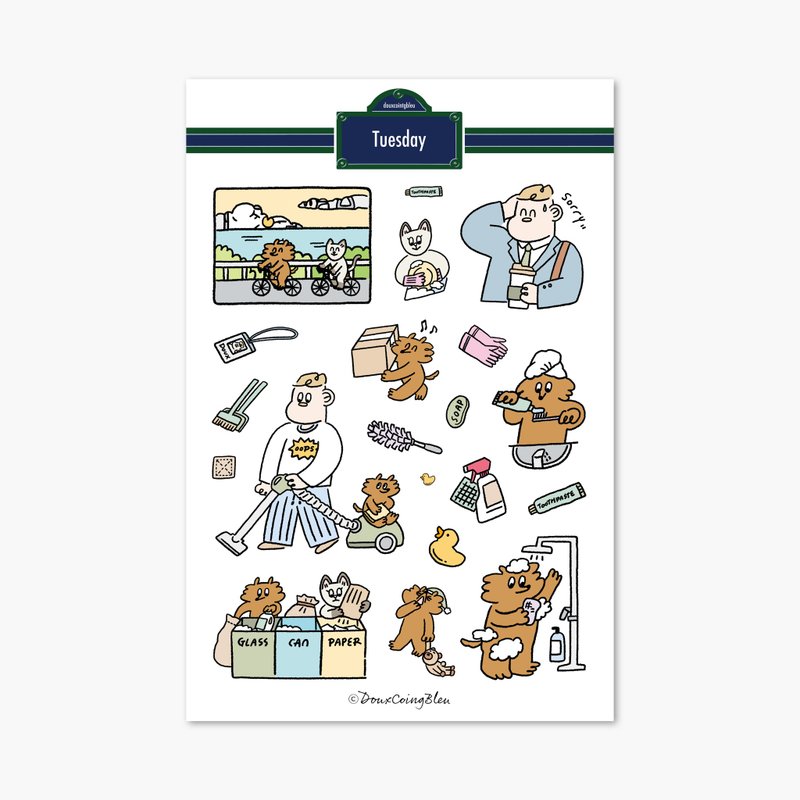 周二可移除贴纸 - 贴纸 - 纸 