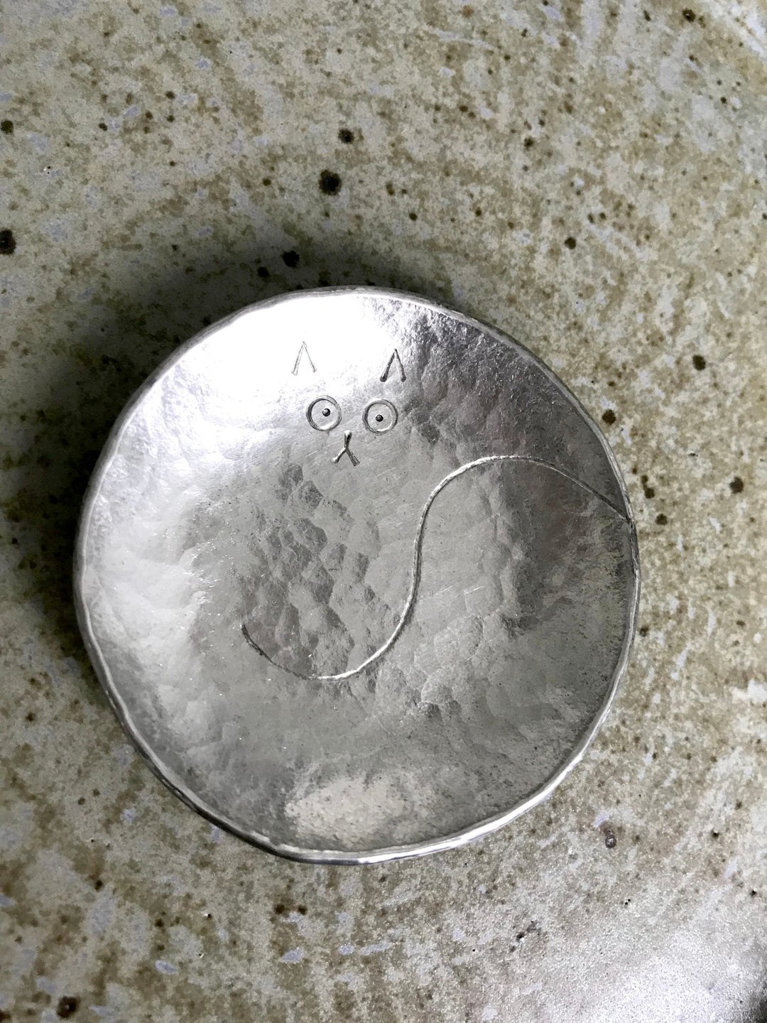 喵喵纯锡/茶包暂放碟/小物碟 - 其他家具 - 贵金属 银色