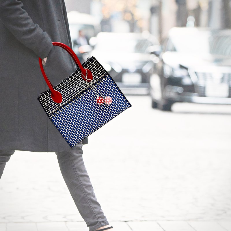 手提包|手工编织包 - 背着包包 高雅的出门 新的一天又充满能量 - 手提包/手提袋 - 其他材质 蓝色