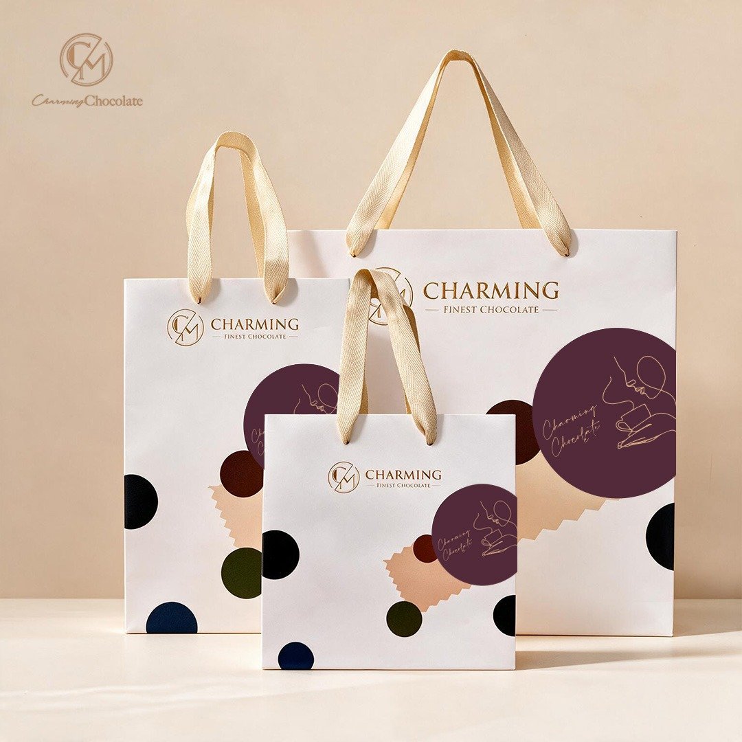 Charming 乔名巧克力 品牌专属纸袋 送礼必备 三种尺寸 - 包装材料 - 纸 咖啡色