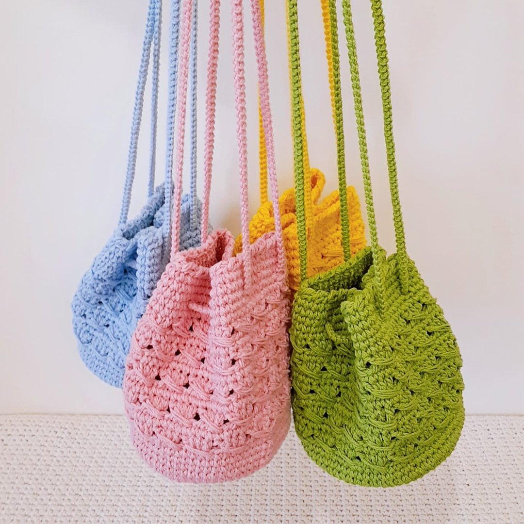 Candy bag 糖果包 / 手工钩针编织包 - 手提包/手提袋 - 棉 