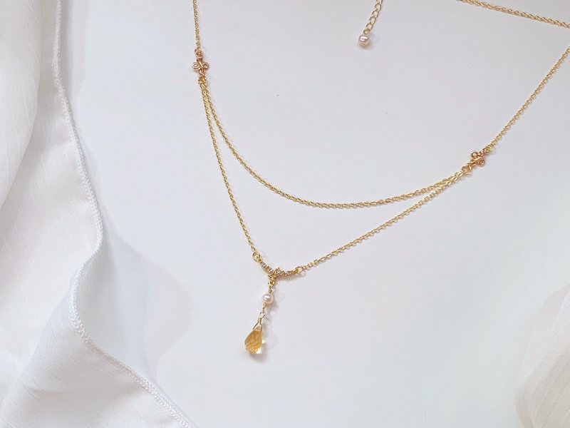 春晓 | 黄水晶 项链 - 项链 - 半宝石 橘色