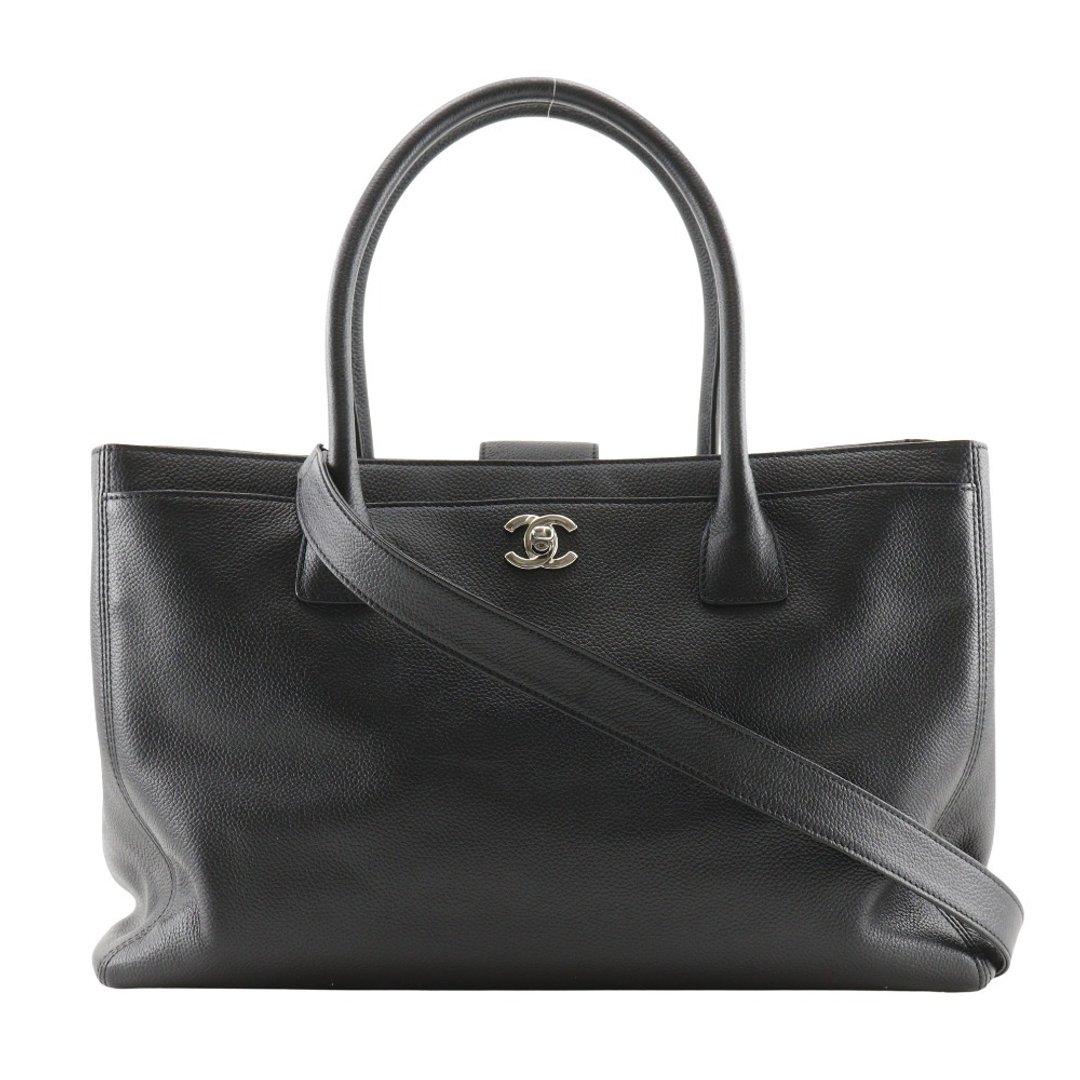 【日本直送】香奈儿 CHANEL Executive Tote 托特包 2WAY 肩背包 A15206 鱼子酱皮革 黑色 女款【二手】 - 手提包/手提袋 - 真皮 黑色