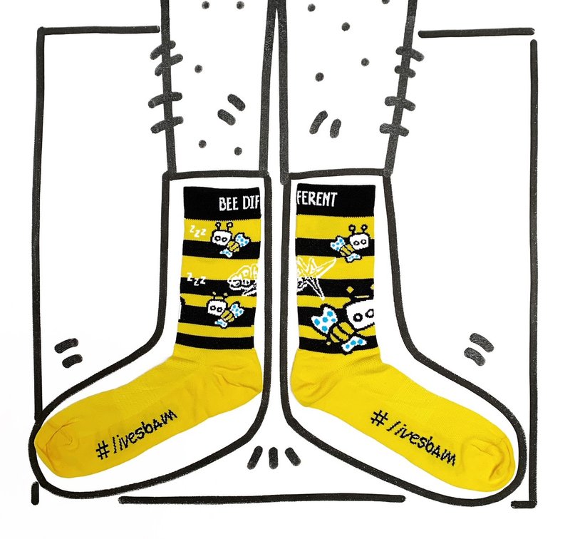 意大利潮流运动袜livesbam 意大利经典原创设计制造BEE DIFFERENT - 袜子 - 其他材质 