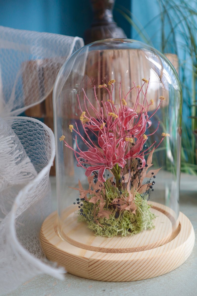 寂柔彼岸 玻璃罩 - 摆饰 - 树脂 红色