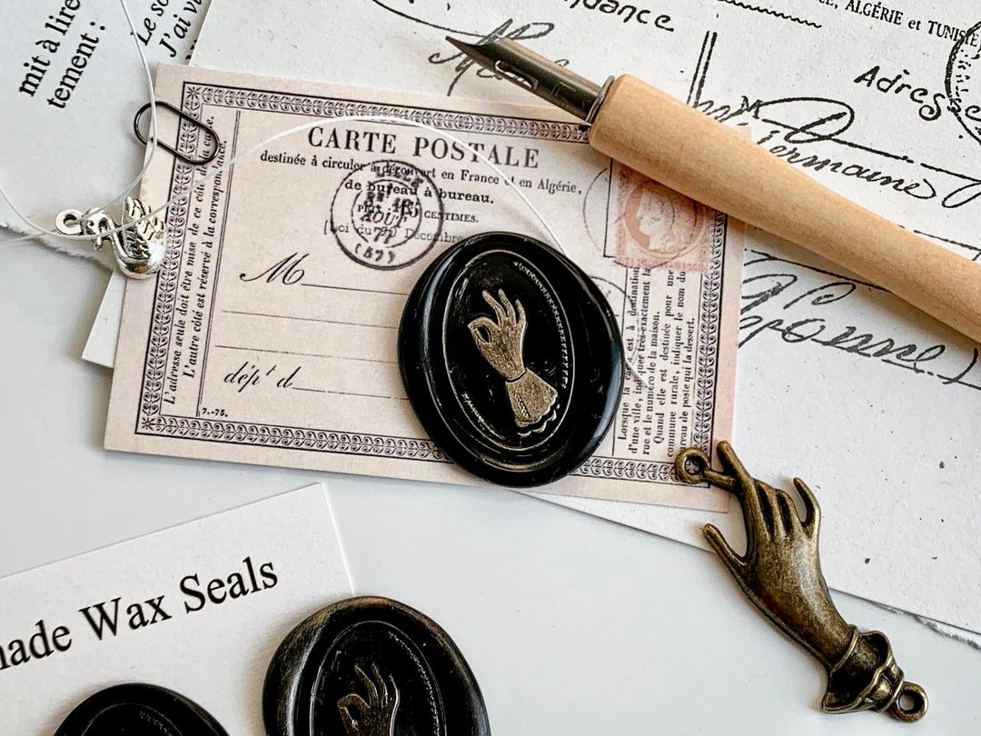 Premade wax seal / Sealing Wax stickers / wedding invitation stickers - 笔记本/手帐 - 蜡 黑色