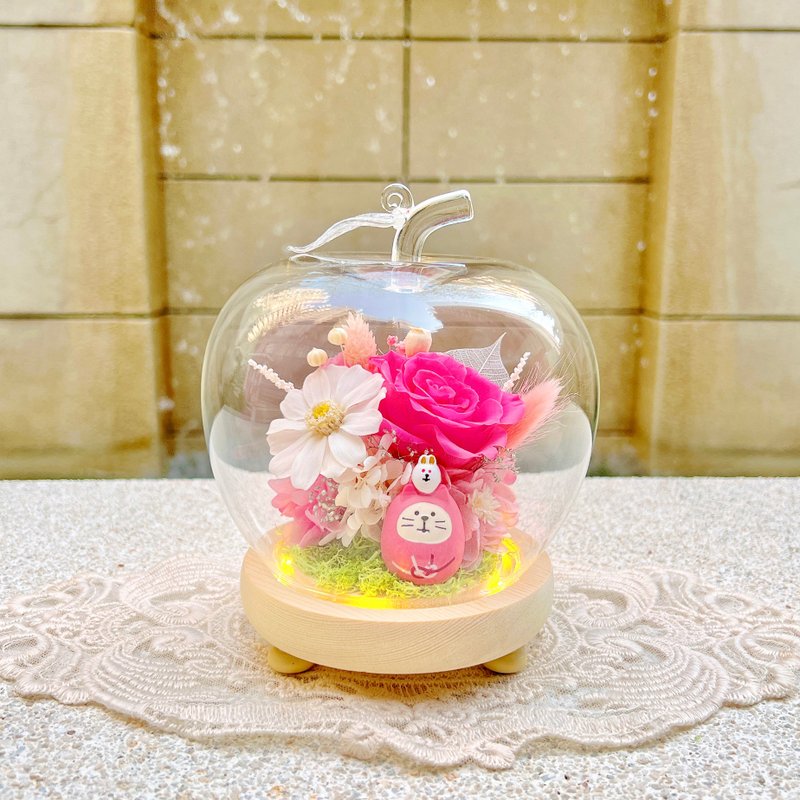 猫咪/达摩/公仔/招财/永生花/干燥花/苹果/夜灯/玻璃盅/玻璃罩 - 干燥花/捧花 - 植物．花 多色