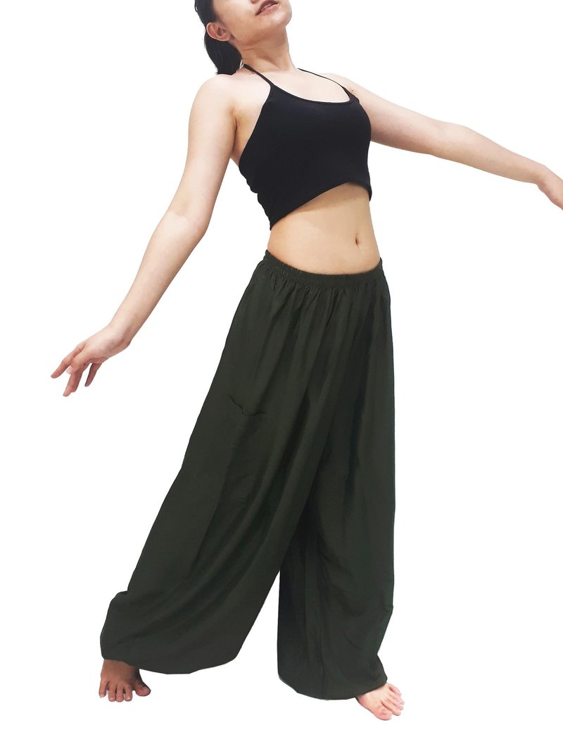 Solid Harem Pants Women Clothing Aladdin Pants Gypsy Pants Rayon Trouser SRNC - 男士长裤 - 其他材质 绿色