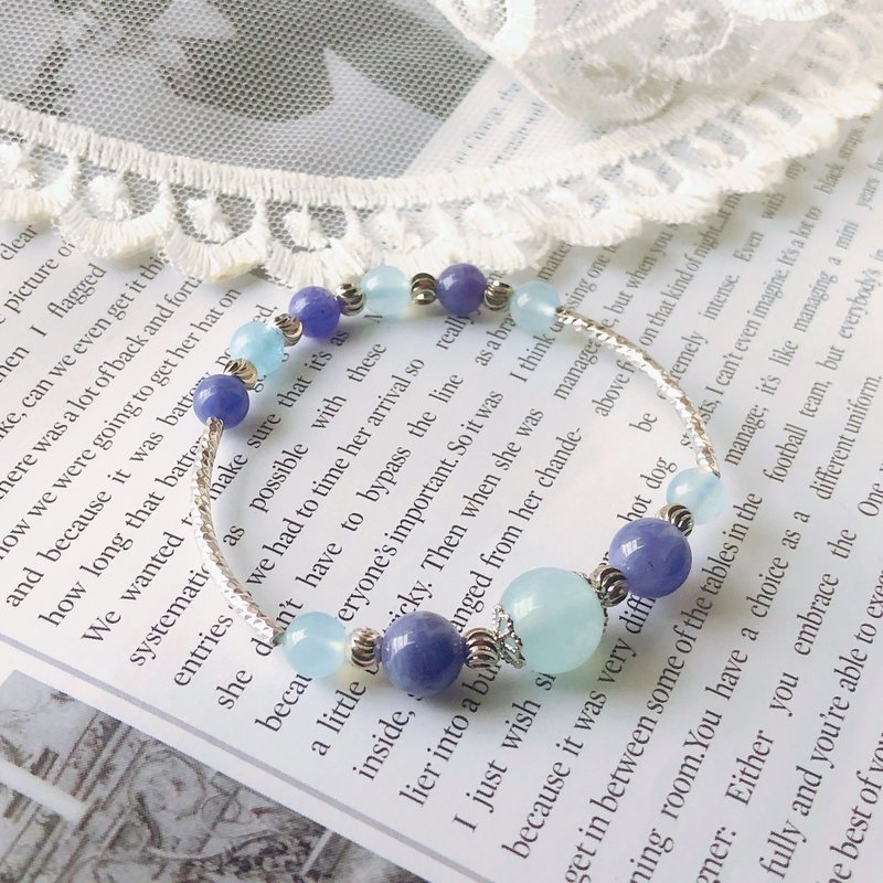 海蓝宝 坦桑石 手鈪 手链 手链 手环 定制化 - 手链/手环 - 水晶 蓝色