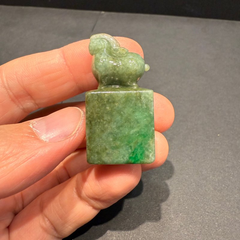 瀚玉珠宝 天然老三彩翡翠 唐马印章 十二生肖礼 宝宝礼 生日礼 - 其他 - 玉石 