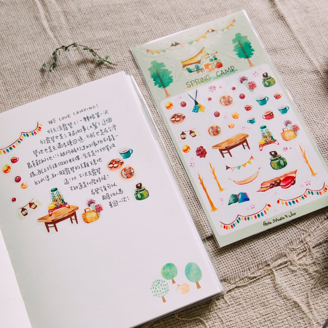 春季露营│Spring Camp 透明贴纸 - 贴纸 - 纸 
