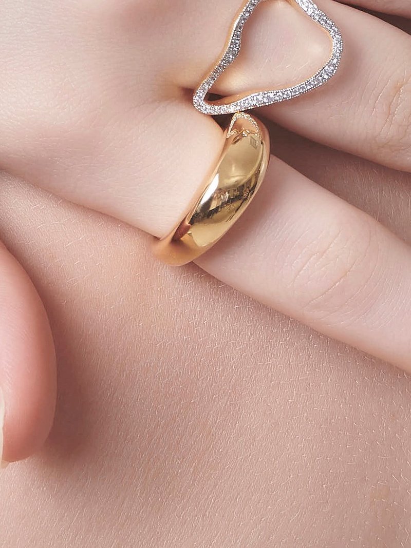 LESIS | Gold Statement - 戒指 - 贵金属 卡其色