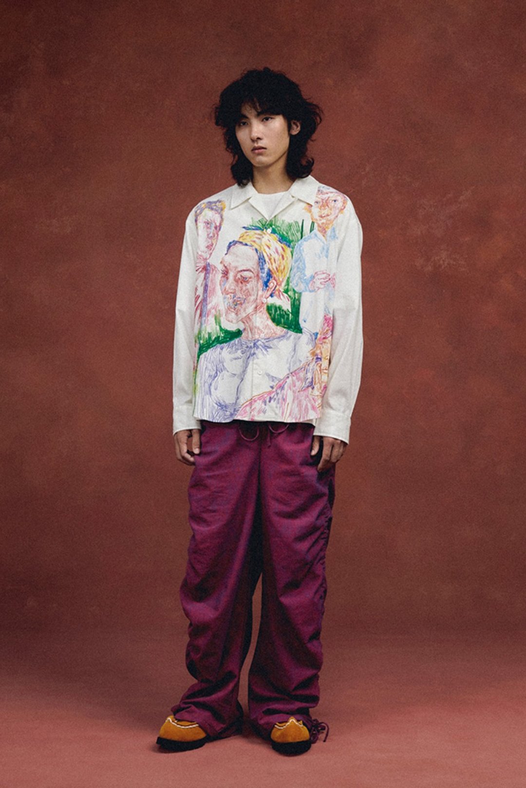 Portrait Painting Shirt 群众人像插画衬衫 无性别穿搭 - 男装衬衫 - 其他材质 白色