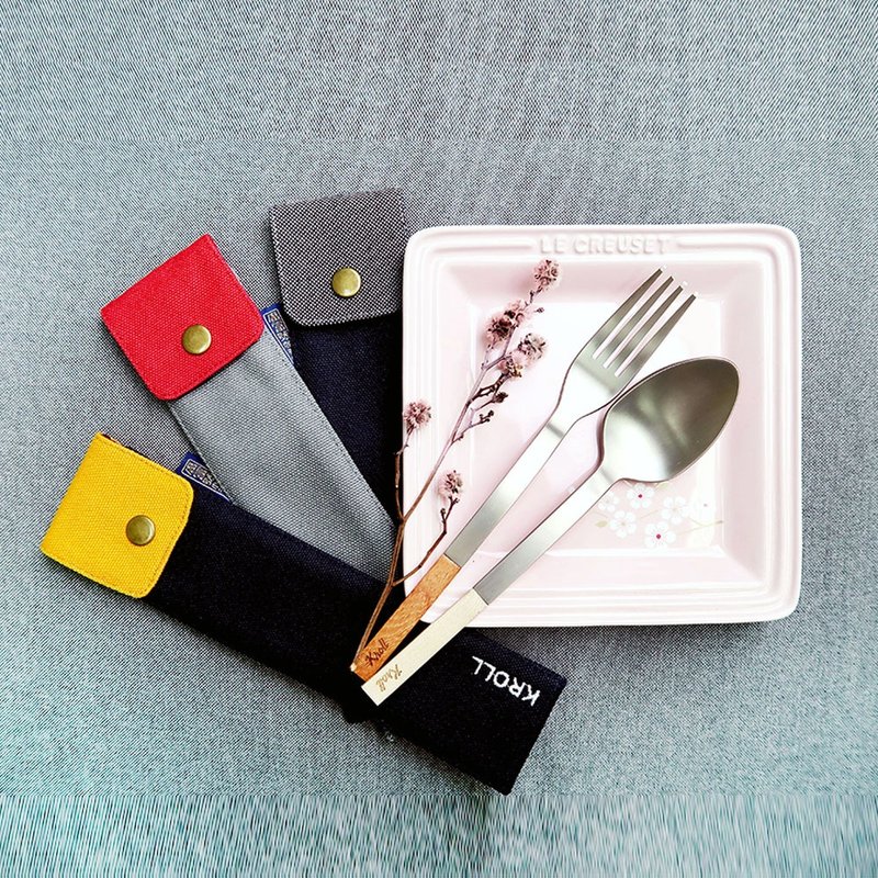 【KROLL】KROLL X 广富号  【叉匙袋】 - 随行杯提袋/水壶袋 - 棉．麻 灰色