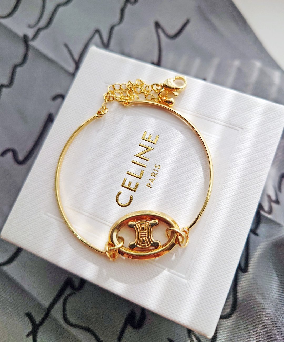 中古真品 CELINE金凯旋门 项链颈链 手链手镯 钥匙扣包包挂件挂饰 - 手链/手环 - 其他金属 金色