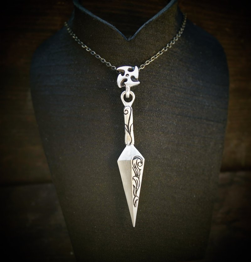 苦无 (忍具) 925银坠 Kunai silver pendant - 项链 - 纯银 银色