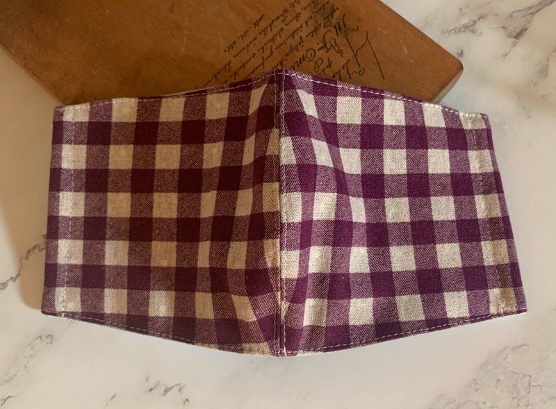 【布作】立体透气口罩 标准款 成人款 - 口罩 - 棉．麻 紫色