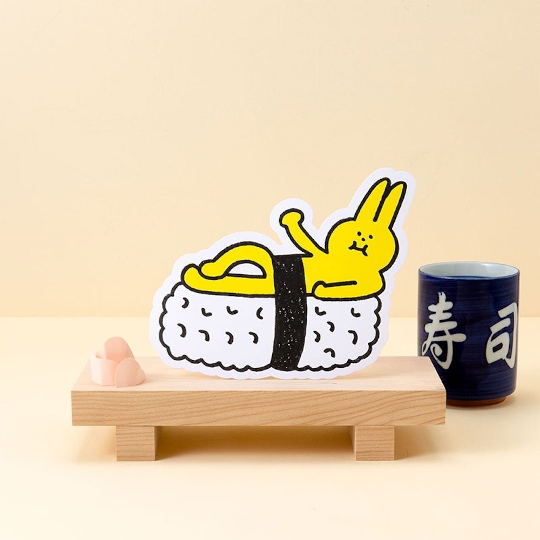 寿司兔兔明信片 - 卡片/明信片 - 纸 多色