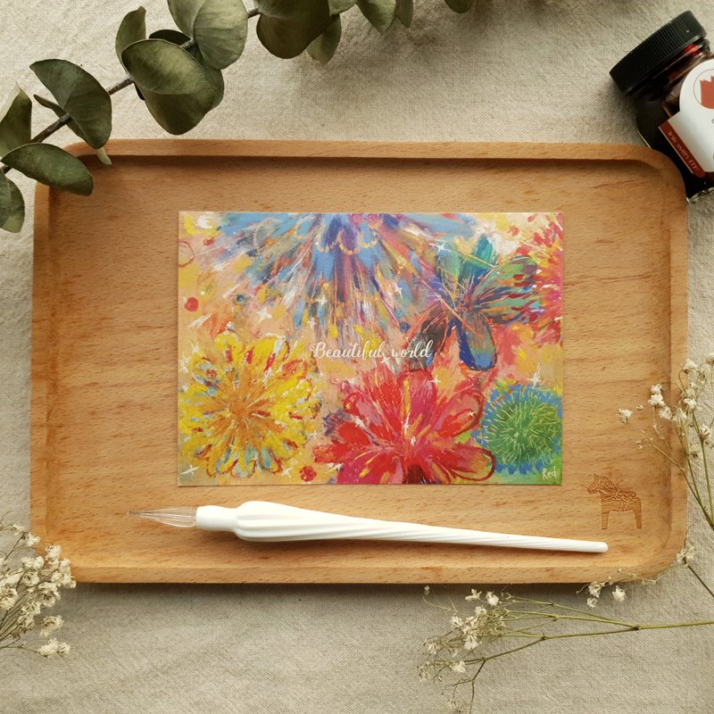 心灵 /祝福 /明信片 花火 - 卡片/明信片 - 纸 多色