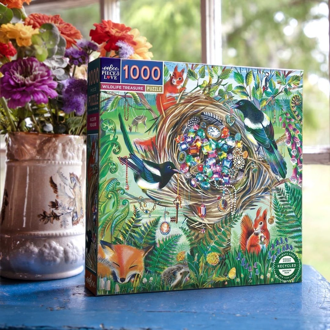 eeBoo 1000片拼图 - Wildlife Treasure 1000 Piece 野鸟的宝藏 - 拼图 - 纸 多色