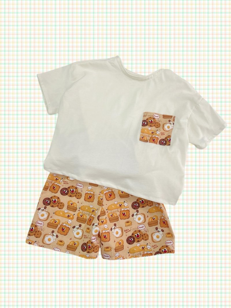 【台湾制手创】夏季棉T短裤套装_饼干款 - 童装上衣 - 棉．麻 多色