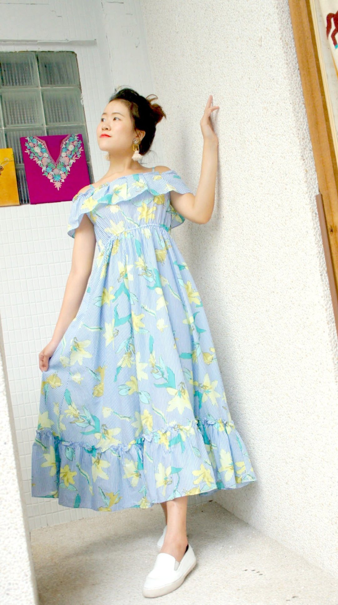小夏天荷叶长洋*百合 - 洋装/连衣裙 - 棉 