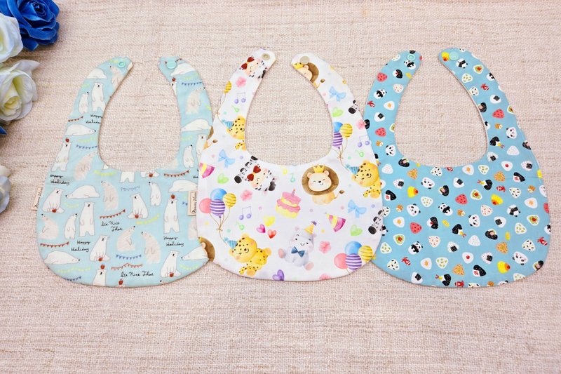 纯棉造型口水巾/满月礼/弥月/礼盒/围兜 - 围嘴/口水巾 - 棉．麻 蓝色