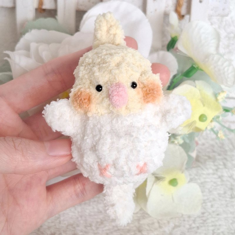 玄凤鹦鹉 稍微加大娃娃 头毛到尾巴10cm 可加钥匙圈 吊饰  可定制 - 订制抱枕/饰品 - 其他材质 黄色