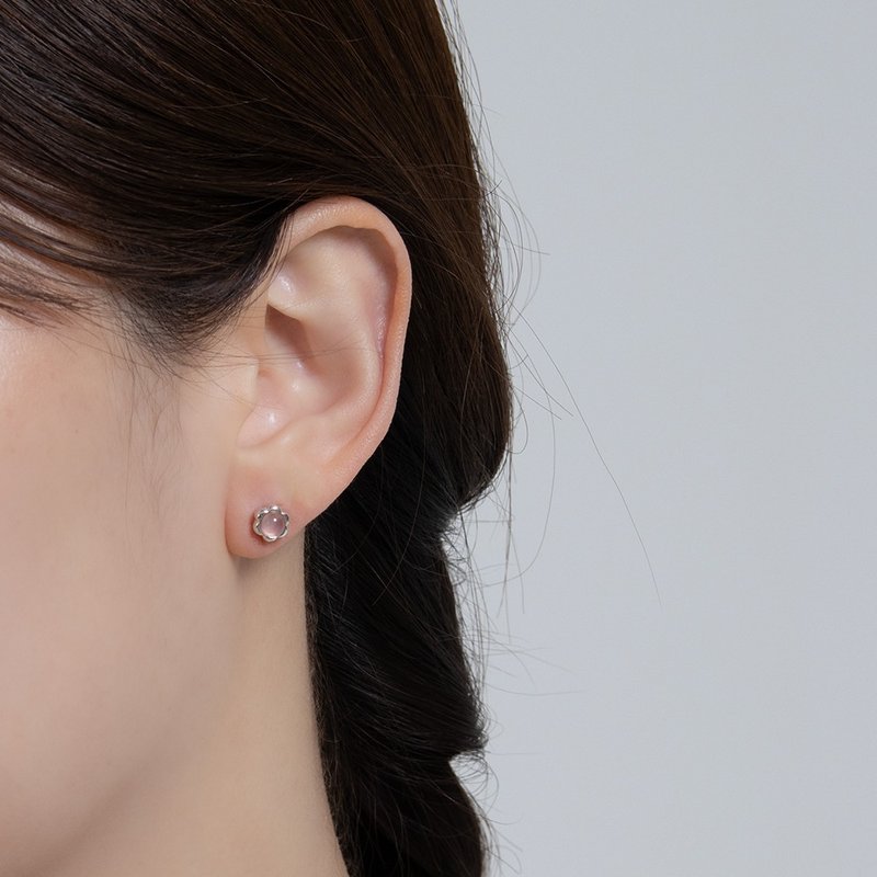 海米满天星耳环 - 耳环/耳夹 - 纯银 多色