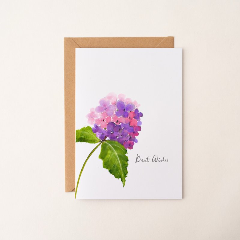 水彩花卉手绘卡片 定制万用卡 植物 祝福卡 生日卡 感谢卡 明信片 - 卡片/明信片 - 纸 紫色